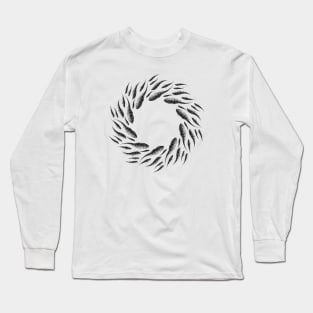 Circle Swimming Black Long Sleeve T-Shirt